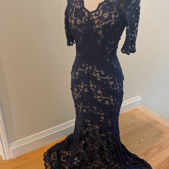 Belle by Badgley Mischka - Floral Embroidered Gown - Picture 5 of 7